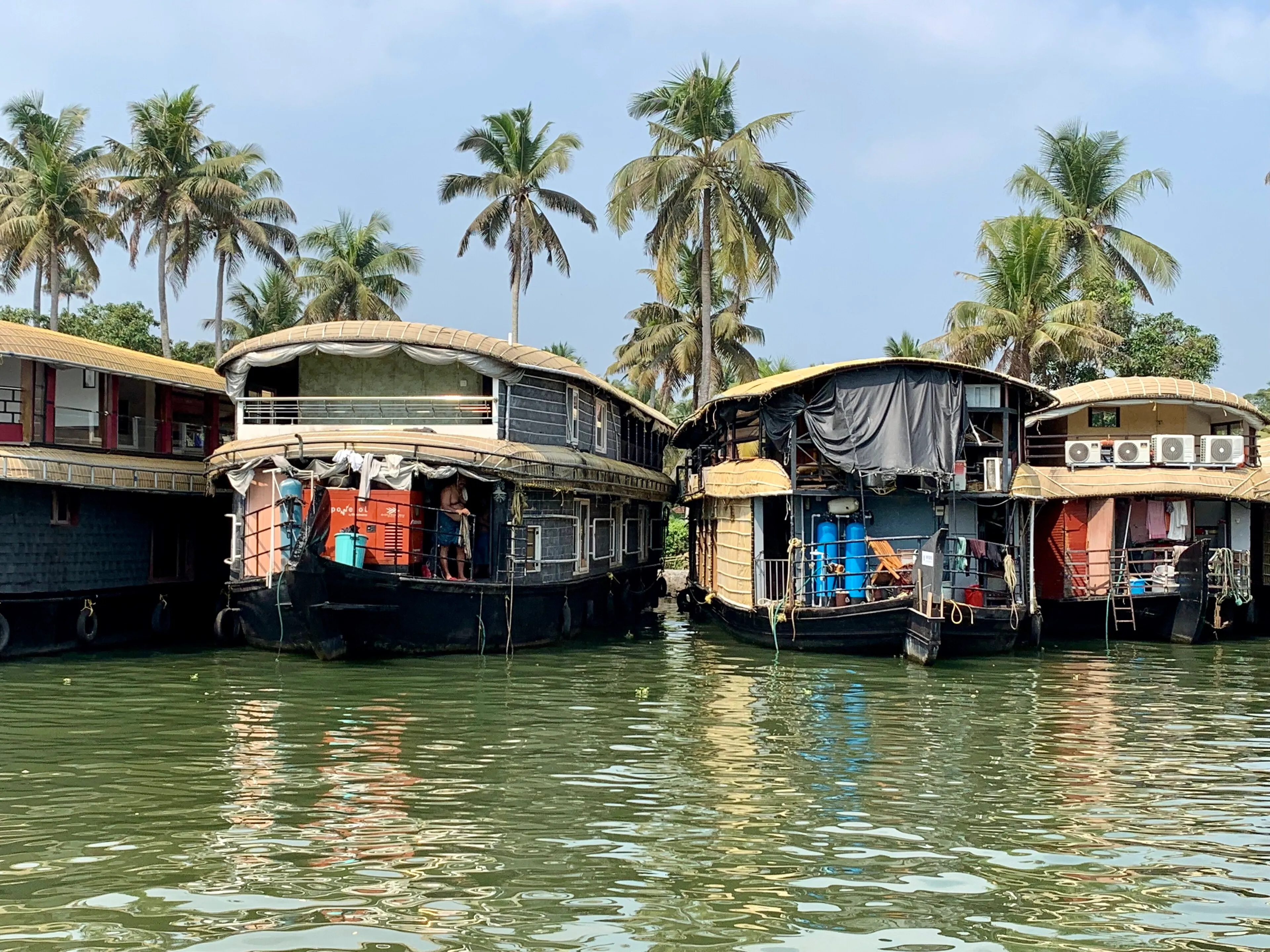 Traditional Kerala cuisine served on board a CeePee houseboat